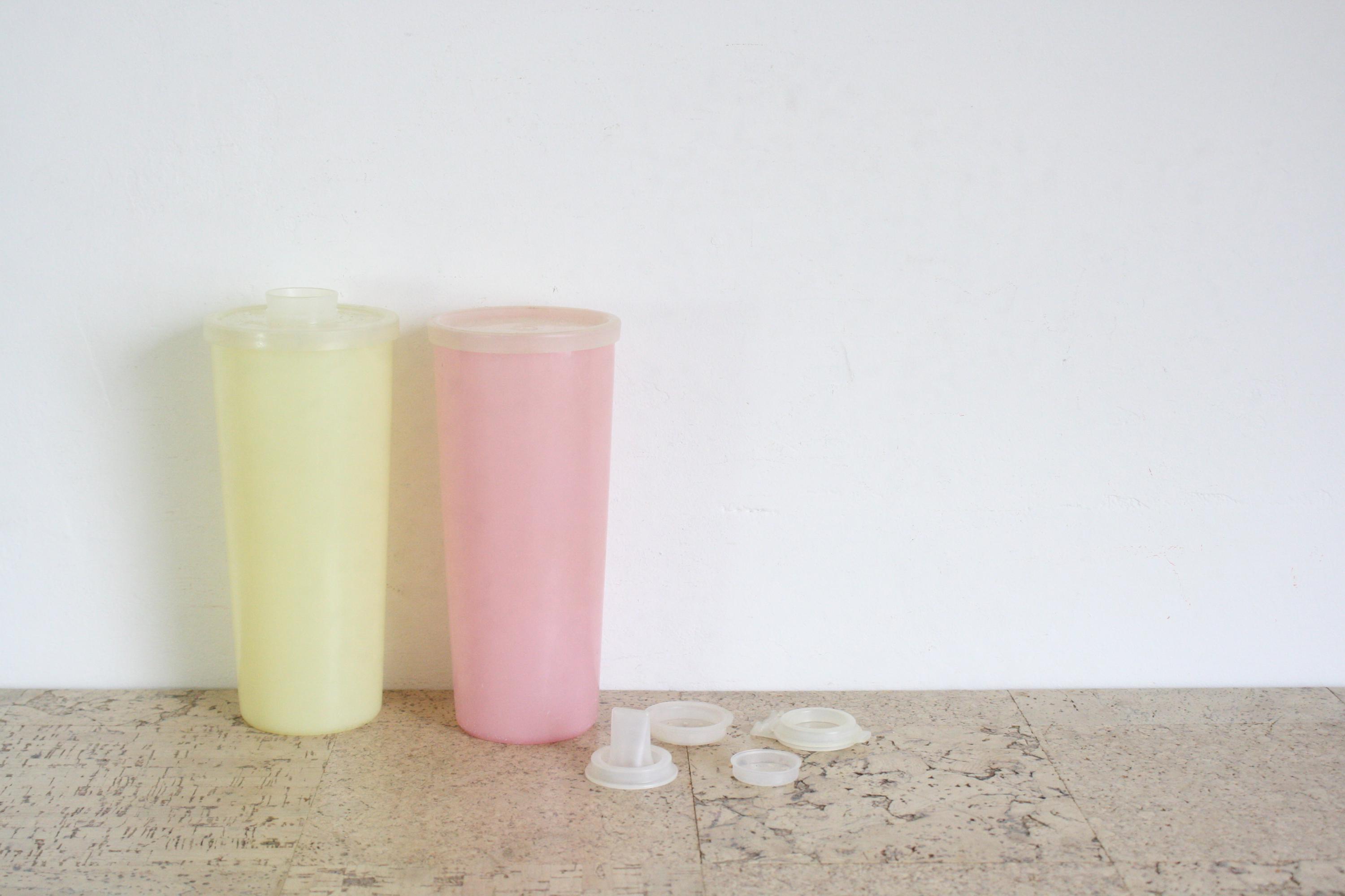 Gobelets Tupperware vintage couleurs pastel rétro fabriqués