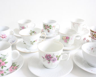 10 tazas de té rosas vintage para un té, una boda, un bebé o una despedida de soltera