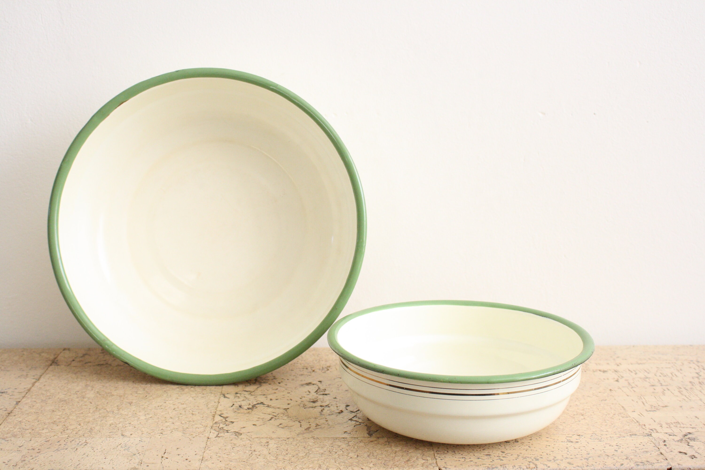 Two enamel bowls from the seventies