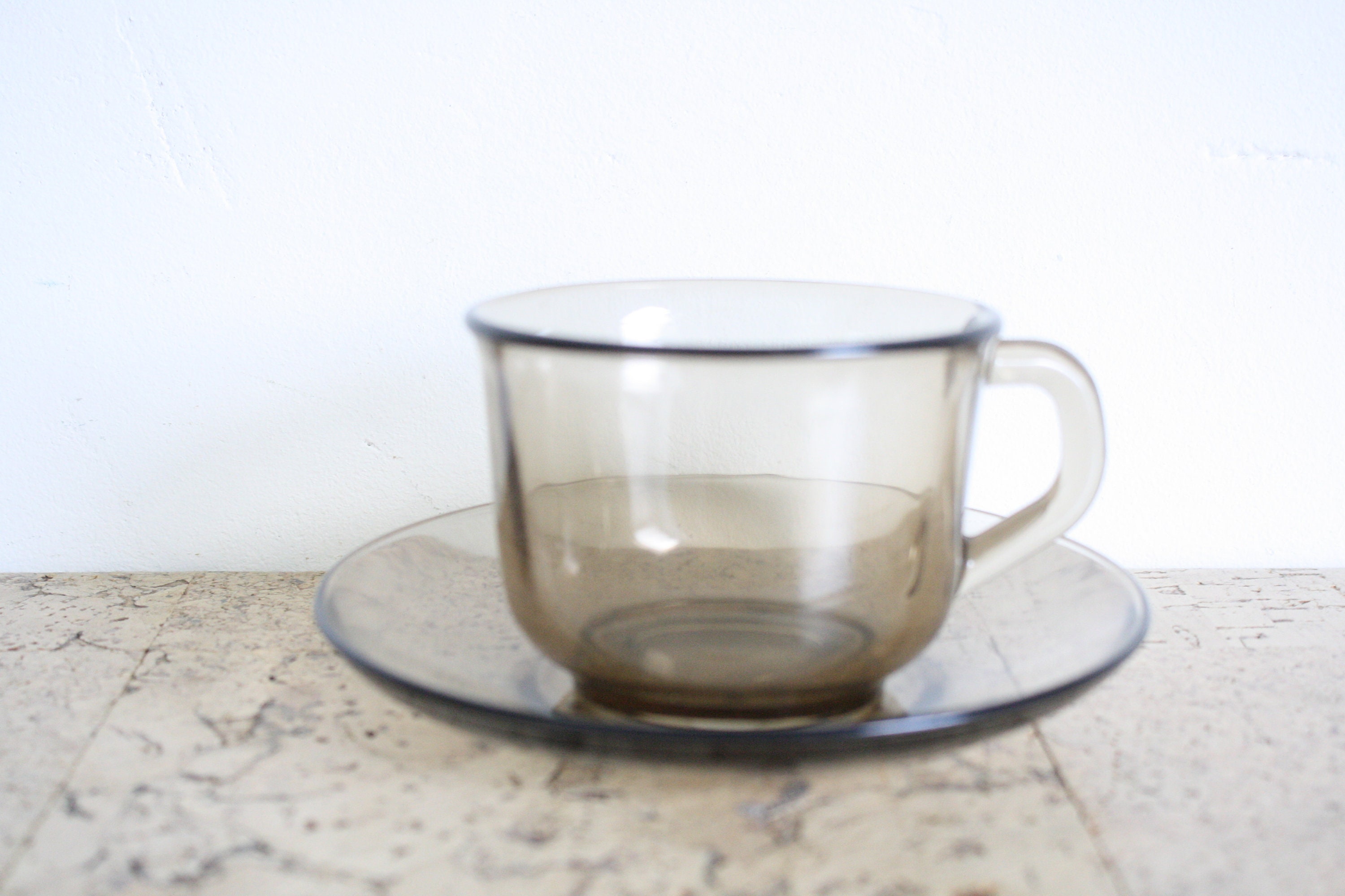 Six Vintage Arcoroc Coffee Cups and Saucers Etsy