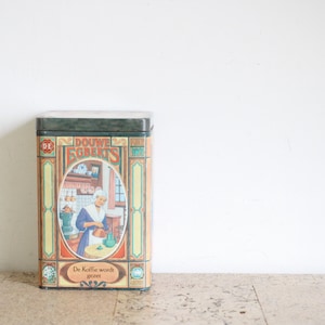 Vintage Douwe Egberts coffee tin from the eighties