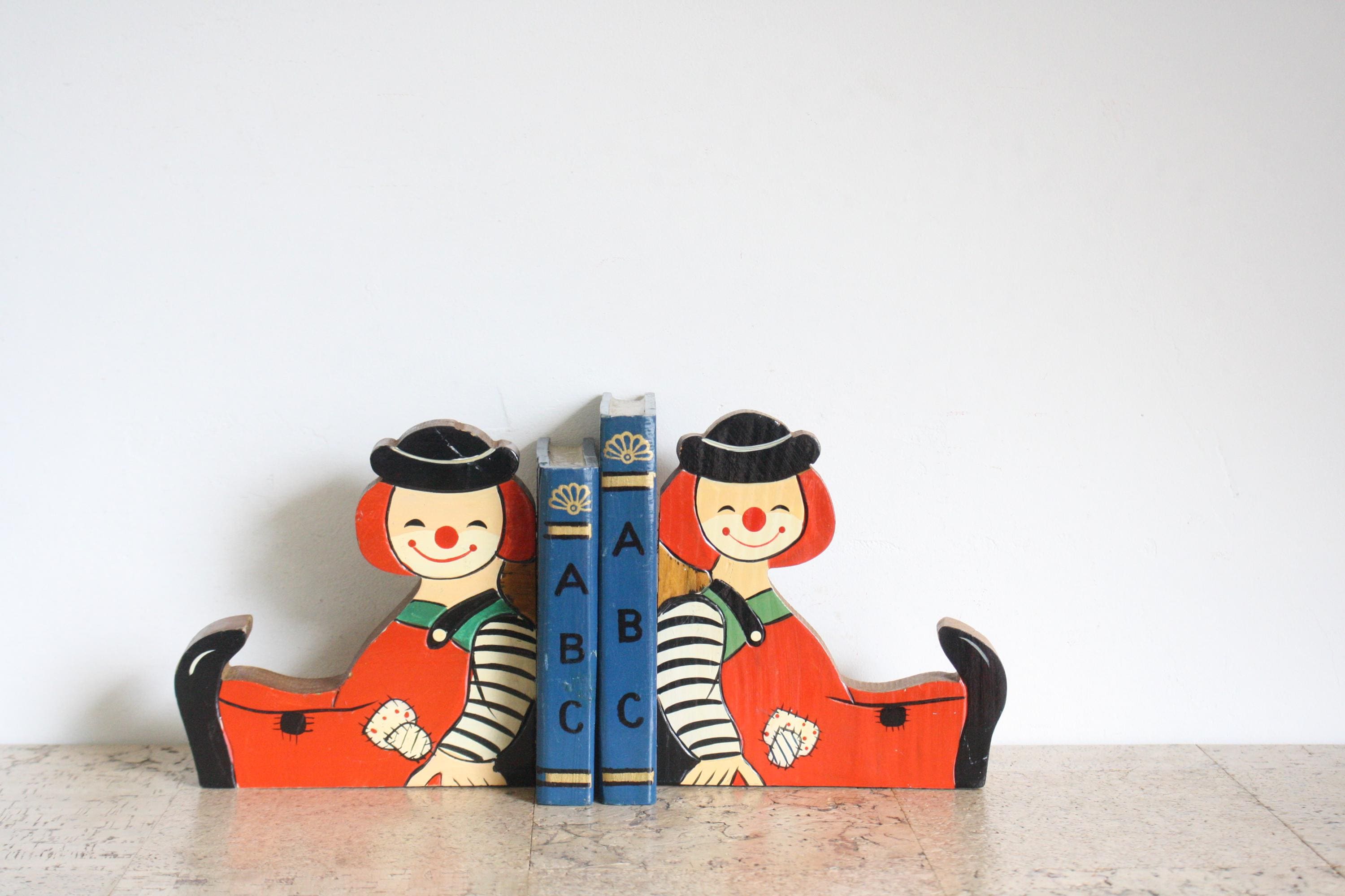 Clown Bookends - Etsy