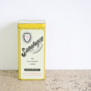 Vintage Dutch Sanatogen tin from the twenties