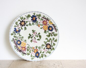 オランダ、Koninklijke Tichelaar Makkum の手描きの花柄ウォールプレート