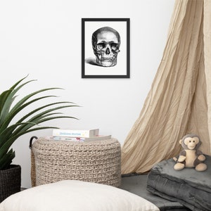Dead Serious - Skull, Black and white framed Image