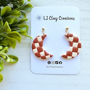 Terracotta and Ivory Checkered Moons