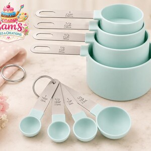 Set di misurini impilabili e cucchiai dosatori Strumenti di misurazione per la pasticceria Set di misurini in plastica impilabili Accessori da cucina Regalo per fornaio Preparazione del cibo esse
