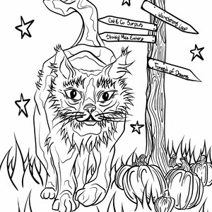 Pagina da colorare del gatto di Halloween!