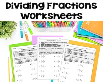 Dividing Fractions Worksheets – Differentiated