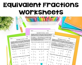 Equivalent Fractions Worksheets – Differentiated