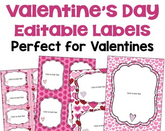 Editable Valentine’s Day Cards from Teacher, Gift Tags, and Labels