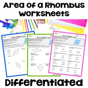 Arbetsblad om rombs area - Differentierad