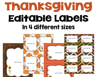 Thanksgiving Editable Labels