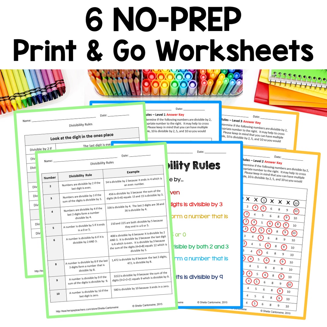 Divisibility Rules Worksheets - Etsy
