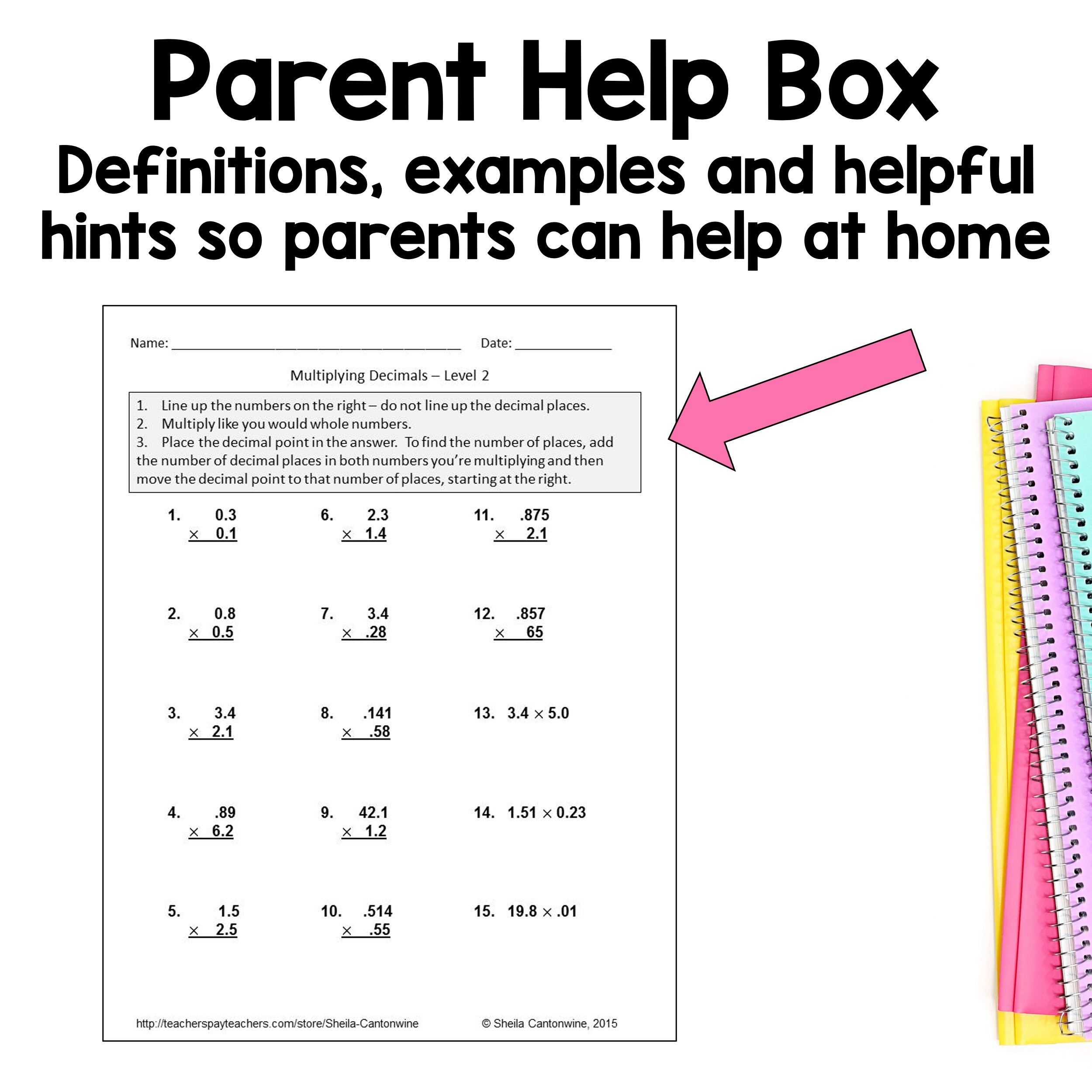 Multiplying Decimals Worksheets - Differentiated - Etsy