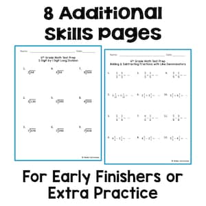 4th Grade Math Review and Test Prep Worksheets - Etsy