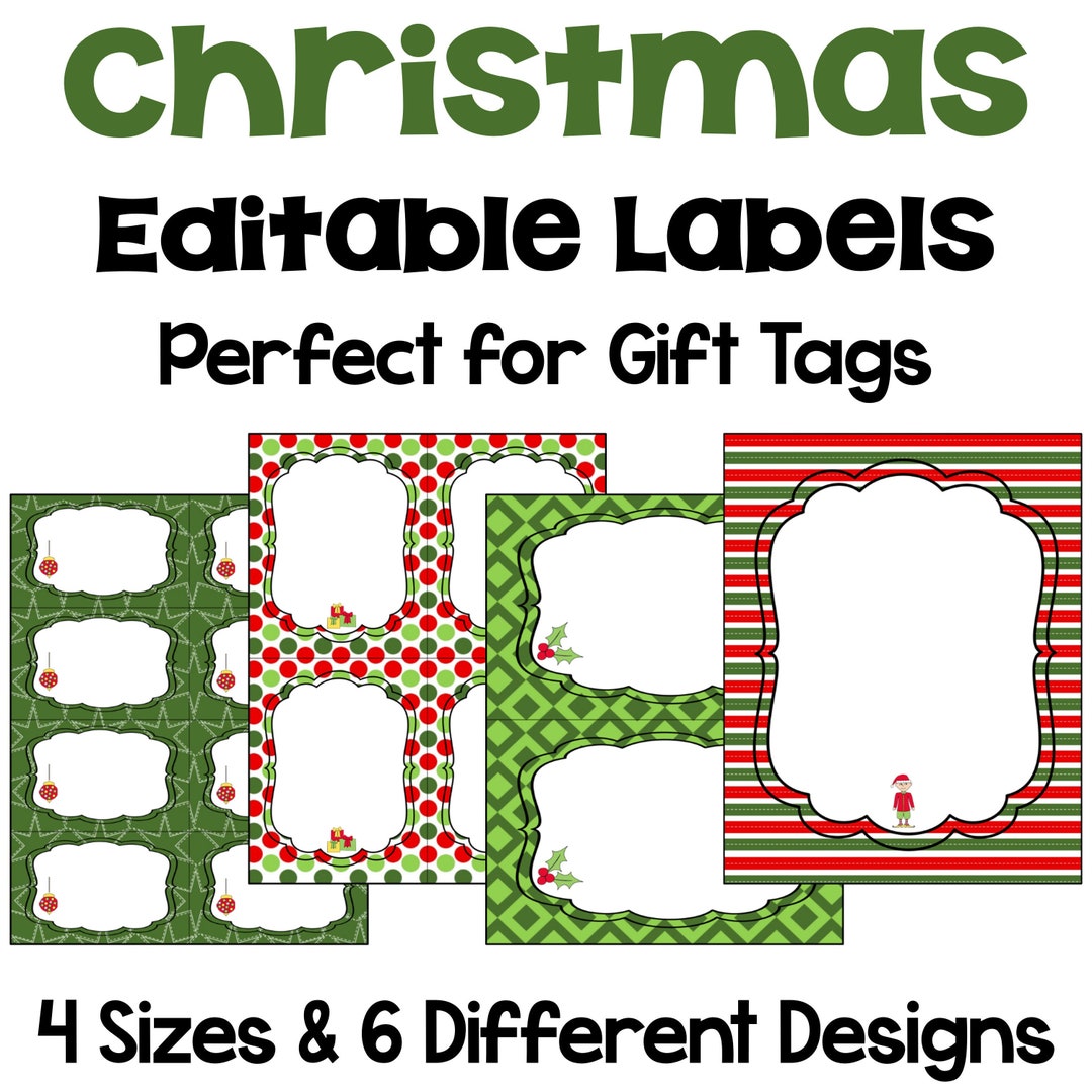 Christmas Gift Tags and Editable Labels - Etsy