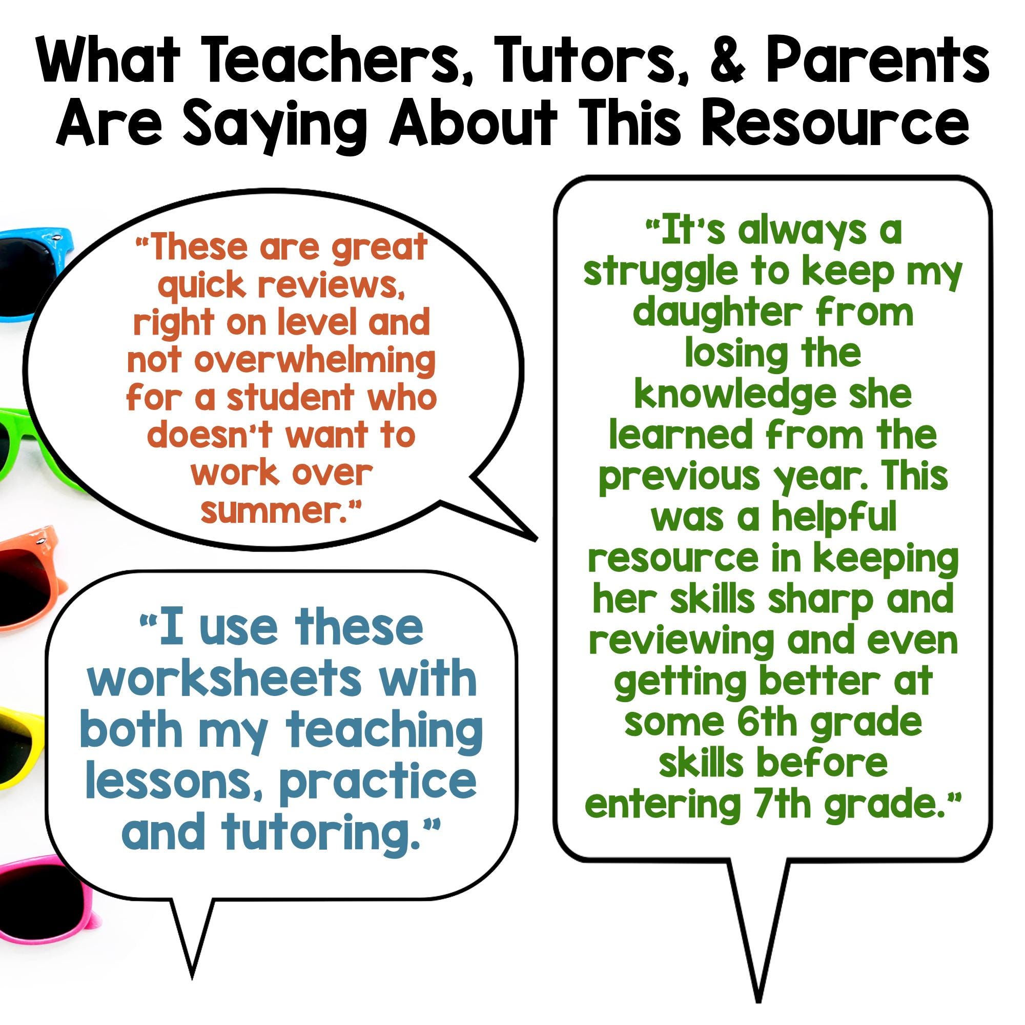 6th Grade Math Summer Review Packet Worksheets - No Prep Activities for ...