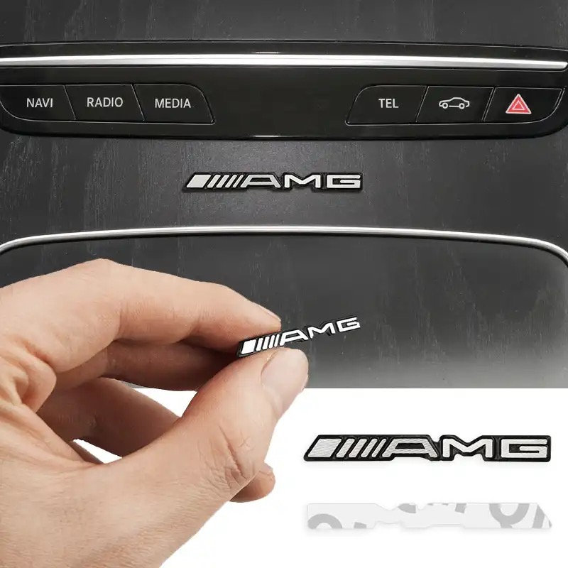 3D Mercedes AMG Tree Logo Emblem Sticker Metal Gold Multimedia Control –  Automotive Gem
