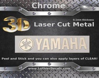 Yamaha Guitar Decal Headstock 3d Laser Metal Restoration Waterslide Decal Logo M42b