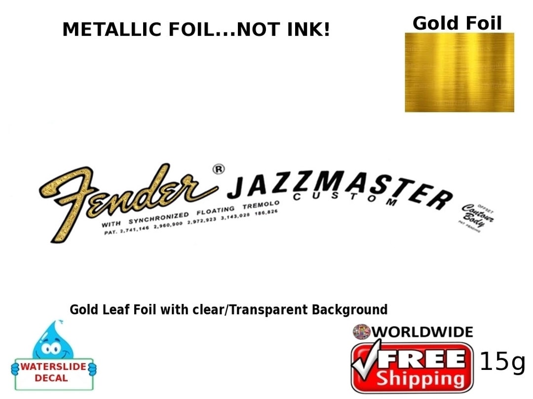 Fender Jazzmaster Guitar Decal Headstock Restoration Waterslide Decal