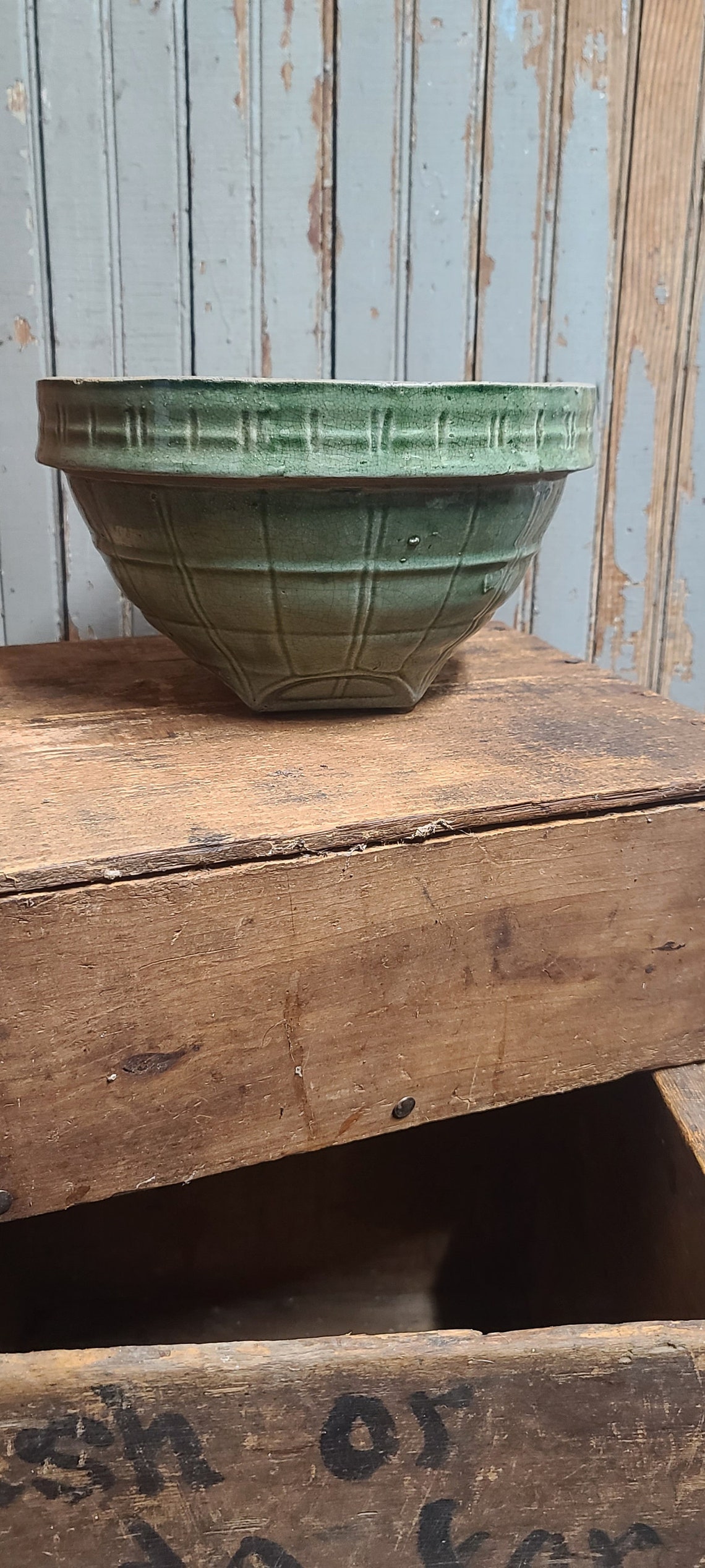 Antique Mccoy Green Pane Bowl. 1910 Mccoy Green Etsy