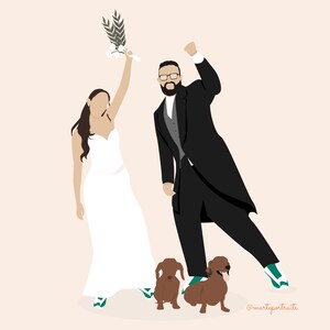 Couple Drawing Portrait, Custom couple Portrait from Photo, couple Portrait, couple with pet portrait , couple and pet portrait, pet lover