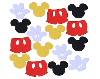 Mickey Mouse Theme Confetti Red Black Yellow White Mickey Table Confetti Baby Shower Party Boy Girl Kids First 1st Birthday Supplies