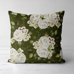 Floral Pillow Cover, Throw Pillow Cover, Outdoor Pillow Case, Botanical Pillow Cover, Modern Home Decor 18x18 20x20 22x22 24x24