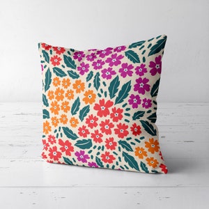 Floral Pillow Cover, Throw Pillow Cover, Outdoor Pillow Case, Botanical Pillow Cover, Modern Home Decor 18x18 20x20 22x22 24x24