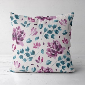 Floral Pillow Cover, Throw Pillow Cover, Outdoor Pillow Case, Botanical Pillow Cover, Modern Home Decor 18x18 20x20 22x22 24x24