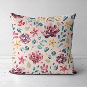 Floral Pillow Cover, Throw Pillow Cover, Outdoor Pillow Case, Botanical Pillow Cover, Modern Home Decor 18x18 20x20 22x22 24x24