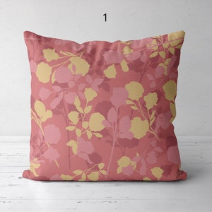 Boho Floral Pillow Cover, Throw Pillow Cover, Decorative Cushion Covers, Outdoor Pillow Case 18x18 20x20 24x24