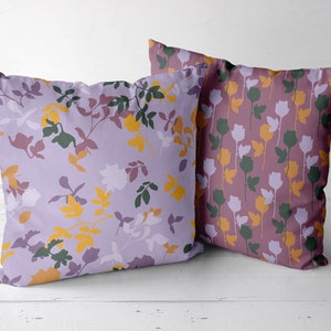 Boho Floral Pillow Cover, Throw Pillow Cover, Decorative Cushion Covers, Outdoor Pillow Case 18x18 20x20 24x24