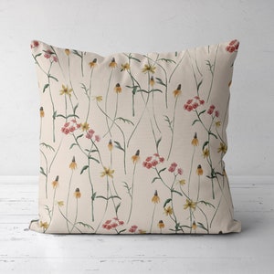 Floral Pillow Cover, Throw Pillow Cover, Outdoor Pillow Case, Botanical Pillow Cover, Eclectic Home Decor 18x18 20x20 22x22 24x24