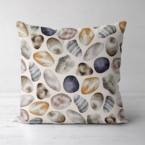 Nautical Pillow Case, Marine Pillow Cover, Decorative Nautical Cushions, Coastal Throw Pillow, Seashell Home Decor, Beach House Decor