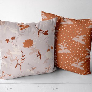 Boho Floral Pillow Cover, Throw Pillow Cover, Decorative Cushion Covers, Outdoor Pillow Case 18x18 20x20 24x24
