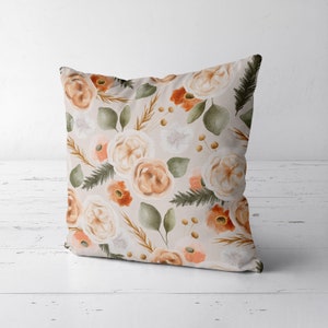 Floral Pillow Cover, Throw Pillow Cover, Outdoor Pillow Case, Botanical Pillow Cover, Modern Home Decor 18x18 20x20 22x22 24x24
