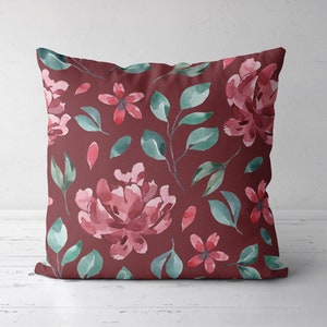 Floral Pillow Cover, Throw Pillow Cover, Outdoor Pillow Case, Botanical Pillow Cover, Modern Home Decor 18x18 20x20 22x22 24x24