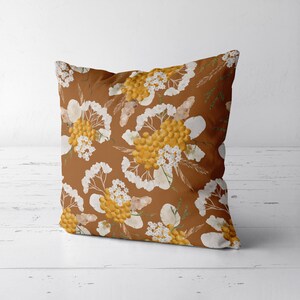 Floral Pillow Cover, Throw Pillow Cover, Outdoor Pillow Case, Botanical Pillow Cover, Modern Home Decor 18x18 20x20 22x22 24x24