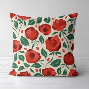 Floral Pillow Cover, Throw Pillow Cover, Outdoor Pillow Case, Botanical Pillow Cover, Modern Home Decor 18x18 20x20 22x22 24x24