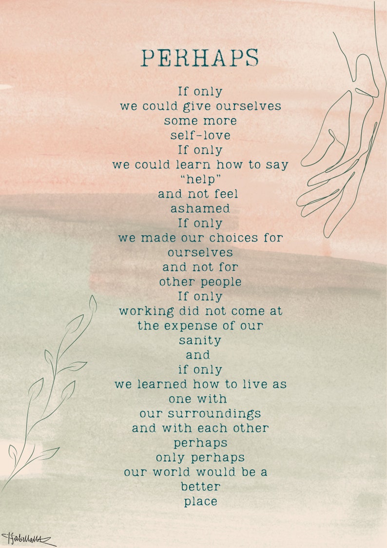 Perhaps Original Poem Various Sizes Instantly Available for Etsy