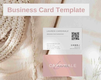 QR Code Business Card, QR Codes Template, Minimalist Business Cards, Editable Business Card, Business Card Canva, Modern Business Card