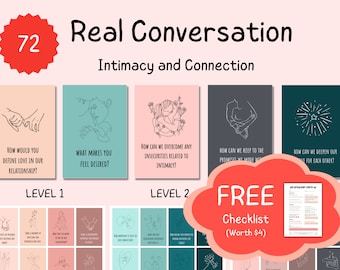 Carte de conversation de couple | améliorent l'intimité et la connexion | jeu de cartes en couple | soirée jeux en couple | jeu imprimable | cartes questions
