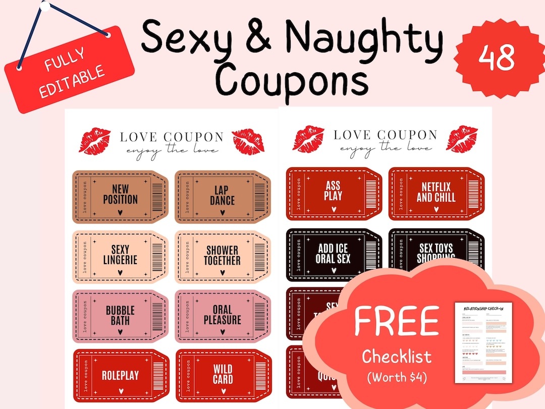Printable Naughty Coupon Book Love Coupons Sex Coupons Enhance Intimacy and Love Printable ...
