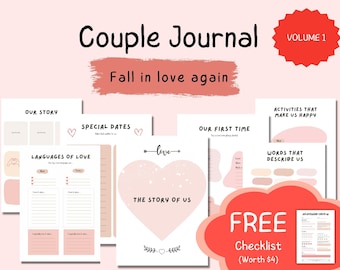 Couple Planner | Couple Journal | Relationship Planner Relationship | Couple Therapy | Printable Planner | Instant Download | Conversation