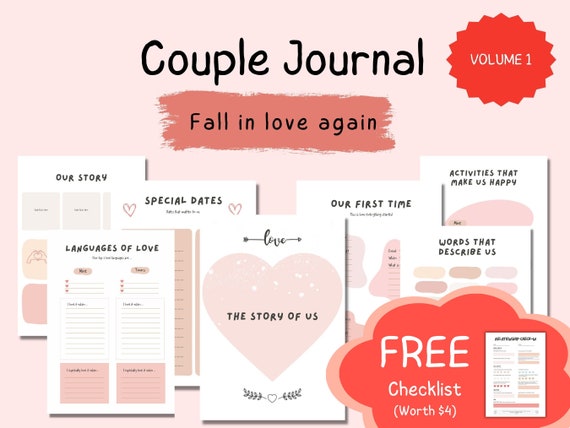 Couple Planner | Couple Journal | Relationship Planner Relationship | Couple Therapy | Printable Planner | Instant Download | Conversation