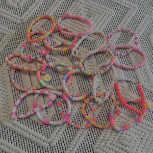 20 Bracelets Bulk Set - Preppy Clay Bead Bracelets - Summer Bracelets - Clay Bead Bracelets - Gift for Her - Party Favor - Handmade Bracelet