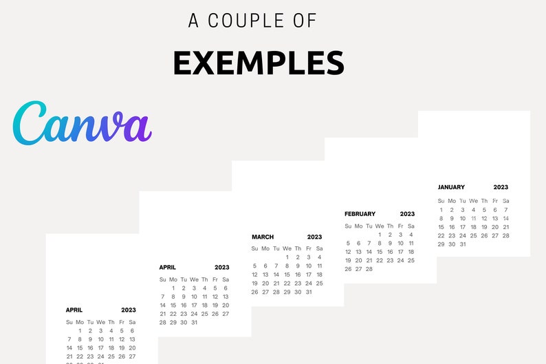 2023 Calendar Canva Template 100 Editable 2023 Planner Etsy