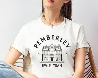 ADULT Pemberley Swim Team Jane Austen Shirt | Jane Austen Gift | Pride and Prejudice Shirt | Austenite Gift | Mr Darcy Fan | Pemberley Shirt